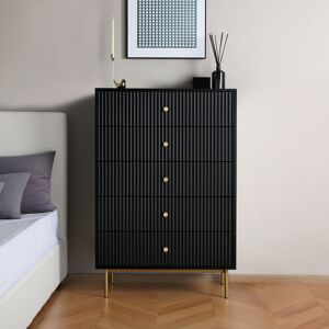 Canora Grey Bartko - Large Chest Of Drawers - 5 Drawers Black 120cm H X 80cm W X 40cm D