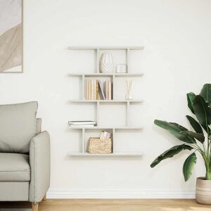 Latitude Run Wall Cube Shelf 12 Compartments Grey Sonoma Engineered Wood White 100cm H X 70cm W X 18cm D
