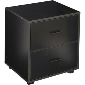 17 Stories Laster 2 Drawer Bedside Table Black 109.22cm H X 101.6cm W X 86.36cm D