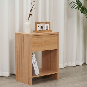 17 Stories Bedside Table With Drawer & Shelf – Mdf Bedside Cabinet For Bedroom (40x29.5x55cm) Brown 40cm H X 29.5cm W X 55cm D