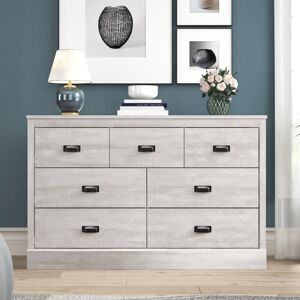 Marlow Home Co. Bristol 7 - Drawer Chest of Drawers Grey 72.6cm H X 113cm W X 40.8cm D