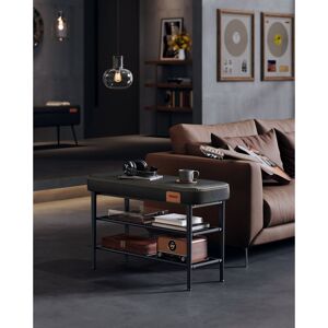 Latitude Run Shoe Bench, Storage Bench, Shoe Rack Bench Entryway, Synthetic Leather With Stitching, Mid-Century Modern, Loads 135 Kg Black 10