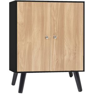 17 Stories Rachal Bookcase Black/Oak/Black 80cm H X 60cm W X 30cm D
