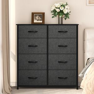 Blue Elephant Marbleton 8 Drawer Chest of Drawers, 85.6Cm W Bedroom Drawers Black 232.16cm H X 199.9cm W X 70.87cm D