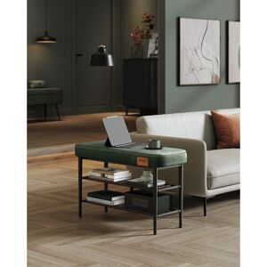 Latitude Run Shoe Bench, Storage Bench, Shoe Rack Bench Entryway, Synthetic Leather With Stitching, Mid-Century Modern, Loads 135 Kg Green 10