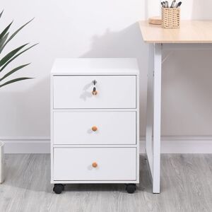Inbox Zero Lakemia 3 Drawer Filing Cabinet Warm White 57.7cm H X 40cm W X 37.5cm D