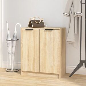 Latitude Run Shoe Cabinet Engineered Wood Hall Shoe Holder Cupboard Organiser Shelf Sonoma Oak 8