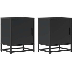 Union Rustic Bedside Cabinets 2 Pcs 40X31x50 Cm Engineered Wood And Metal Black 50cm H X 40cm W X 31cm D