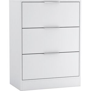 Latitude Run 60cm Chest of 3 Drawers Compact Storage Bedside Cabinet White 80.5cm H X 60cm W X 35cm D