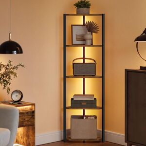 Metro 5-Tier Corner Shelf Rustic Brown 146.6cm H X 32cm W X 81.28cm D