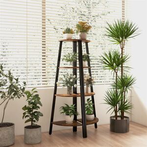 Borough Wharf 4-Tier Industrial Corner Ladder Shelf, Freestanding Bookshelf Display Rack With Anti-Tipping Kit, Multipurpose Plant Stand For Home Office Living Room Black;Brown 126cm H X 36cm W X 36cm D Borough Wharf 4-Tier Industrial Corner Ladder Shelf, Freestanding Bookshelf Display Rack With Anti-Tipping Kit, Multipurpose Plant Stand For Home Office Living Room Black;Brown 126cm H X 36cm W X 36cm D