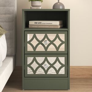 Rosdorf Park Bowen Adreille 2 Drawer Bedside Table Kale Green 59.4cm H X 35cm W X 32.25cm D Rosdorf Park Bowen Adreille 2 Drawer Bedside Table Kale Green 59.4cm H X 35cm W X 32.25cm D