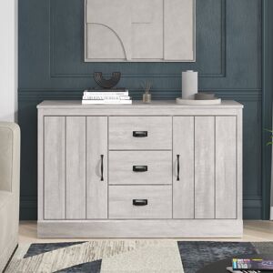 Marlow Home Co. Bristol Wide 2 Door 3 Drawer Sideboard Dusty Grey Oak 72.6cm H X 113cm W X 40.8cm D Marlow Home Co. Bristol Wide 2 Door 3 Drawer Sideboard Dusty Grey Oak 72.6cm H X 113cm W X 40.8cm D