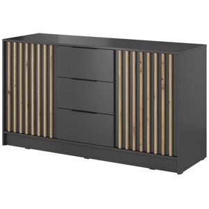Latitude Run Ivyanna 155Cm Wide 3 Drawer Sideboard Dark Grey/Brown 86cm H X 155cm W X 45cm D Latitude Run Ivyanna 155Cm Wide 3 Drawer Sideboard Dark Grey/Brown 86cm H X 155cm W X 45cm D
