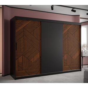 Brayden Studio Phineus Sliding Door Wardrobe W250cm – Black & Dark Walnut, Spacious 3-Door Wardrobe with Ample Storage Black & Dark Walnut 200cm H X 250cm W X 62cm D Brayden Studio Phineus Sliding Door Wardrobe W250cm – Black & Dark Walnut, Spacious 3-Door Wardrobe with Ample Storage Black & Dark Walnut 200cm H X 250cm W X 62cm D