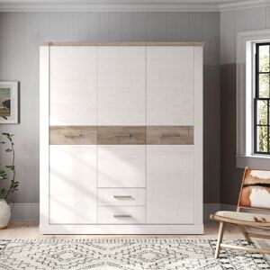 Gracie Oaks Berlanga 3 Door Wardrobe Pinia White/Oak Antique 199.3cm H X 170.8cm W X 58.7cm D Gracie Oaks Berlanga 3 Door Wardrobe Pinia White/Oak Antique 199.3cm H X 170.8cm W X 58.7cm D