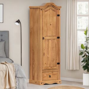Brambly Cottage Bridewell 1 Door Wardrobe Antique Wax 176cm H X 55cm W X 45cm D Brambly Cottage Bridewell 1 Door Wardrobe Antique Wax 176cm H X 55cm W X 45cm D