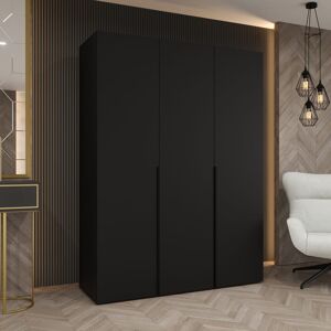 Latitude Run Fresh White Hinged Door Wardrobe 202cm High - Sleek Storage for Contemporary Rooms Black 202cm H X 150cm W X 52cm D Latitude Run Fresh White Hinged Door Wardrobe 202cm High - Sleek Storage for Contemporary Rooms Black 202cm H X 150cm W X 52cm D