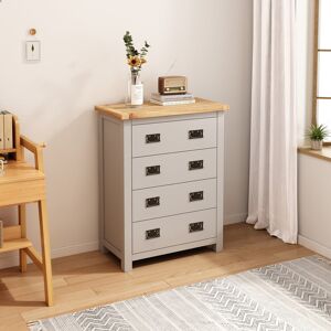 Brambly Cottage Enos 4 Drawer Chest Light Grey/Brass 95cm H X 70cm W X 40cm D Brambly Cottage Enos 4 Drawer Chest Light Grey/Brass 95cm H X 70cm W X 40cm D