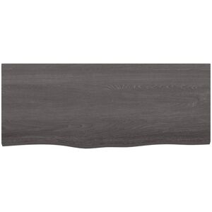 Natur Pur Wall Shelf Treated Solid Wood Oak Dark Brown 4cm H x 100cm W x 40cm D Natur Pur Wall Shelf Treated Solid Wood Oak Dark Brown 4cm H x 100cm W x 40cm D