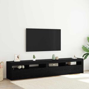 Metro TV Cabinet Set 3 Pcs Black Oak Engineered Wood Black oak 40cm H x 210cm L x 35cm W Metro TV Cabinet Set 3 Pcs Black Oak Engineered Wood Black oak 40cm H x 210cm L x 35cm W