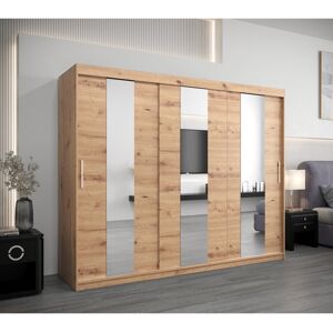 Brayden Studio Ayran 3 Door Manufactured Wood Wardrobe Artisan Oak 200cm H X 250cm W X 62cm D Brayden Studio Ayran 3 Door Manufactured Wood Wardrobe Artisan Oak 200cm H X 250cm W X 62cm D