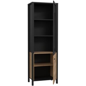 Mercury Lorrayne Curio Cabinet Black;Oak 193.9cm H X 64.8cm W X 40.2cm D Mercury Lorrayne Curio Cabinet Black;Oak 193.9cm H X 64.8cm W X 40.2cm D