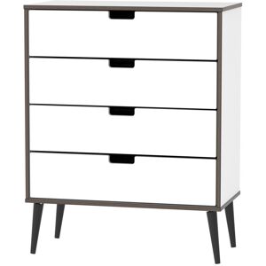 Latitude Run Fully Assembled Fairbury 4 Drawer Chest White Gloss/Black 91cm H X 76.5cm W X 39.5cm D Latitude Run Fully Assembled Fairbury 4 Drawer Chest White Gloss/Black 91cm H X 76.5cm W X 39.5cm D
