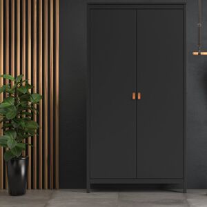 Ebern Designs Cynteria 2 Door Wardrobe Black 199cm H X 102.1cm W X 58.4cm D Ebern Designs Cynteria 2 Door Wardrobe Black 199cm H X 102.1cm W X 58.4cm D