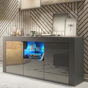 Metro Bunel Tv Unit 145cm Cabinet Tv Stand High Gloss Doors With Free Led Dark Grey 65" Metro Bunel Tv Unit 145cm Cabinet Tv Stand High Gloss Doors With Free Led Dark Grey 65"