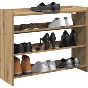 17 Stories Shoe Rack Brown Oak 80X25x61.5 Cm Engineered Wood Artisan Oak 12 17 Stories Shoe Rack Brown Oak 80X25x61.5 Cm Engineered Wood Artisan Oak 12