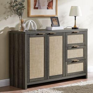 17 Stories Dearbhaile 130 Cm Wide Credenza Midnight Oak 83cm H X 130cm W X 39cm D 17 Stories Dearbhaile 130 Cm Wide Credenza Midnight Oak 83cm H X 130cm W X 39cm D