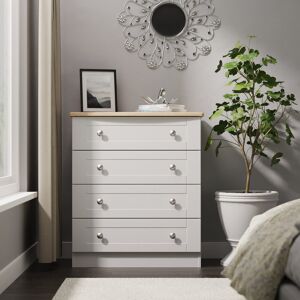 Lark Manor Sussex 4 Drawer Chest in Grey Ash & Bardolino Oak (Ready Assembled) Grey 89cm H X 77cm W X 42cm D Lark Manor Sussex 4 Drawer Chest in Grey Ash & Bardolino Oak (Ready Assembled) Grey 89cm H X 77cm W X 42cm D