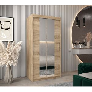 Latitude Run Karren 2 Door Manufactured Wood Wardrobe Sonoma Oak 200cm H X 100cm W X 62cm D Latitude Run Karren 2 Door Manufactured Wood Wardrobe Sonoma Oak 200cm H X 100cm W X 62cm D