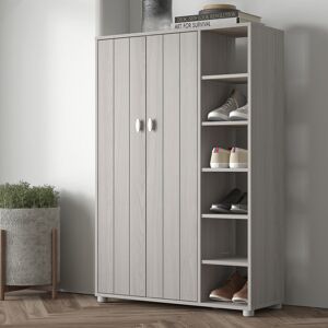 Latitude Run 24 Pair Shoe Storage Cabinet Warm Grey Oak 24 Latitude Run 24 Pair Shoe Storage Cabinet Warm Grey Oak 24