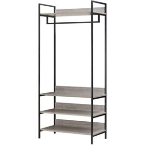 Borough Wharf Alva Open Wardrobe with 4 Shelves Grey Oak 80cm L Borough Wharf Alva Open Wardrobe with 4 Shelves Grey Oak 80cm L