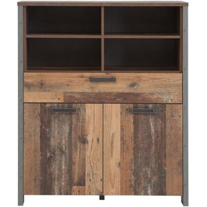 Mercury Lanham Highboard Brown/Dark Grey 127.9cm H X 106.7cm W X 41.6cm D Mercury Lanham Highboard Brown/Dark Grey 127.9cm H X 106.7cm W X 41.6cm D