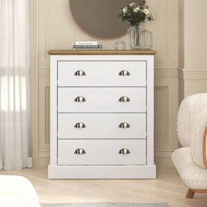 Brambly Cottage Sufy Octave 4 Drawer Chest of Drawers White 93cm H X 79.0cm W X 39.5cm D Brambly Cottage Sufy Octave 4 Drawer Chest of Drawers White 93cm H X 79.0cm W X 39.5cm D