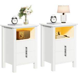 Lark Manor Washington Bedside Table(Set of 2) White 60cm H X 40cm W X 35cm D Lark Manor Washington Bedside Table(Set of 2) White 60cm H X 40cm W X 35cm D