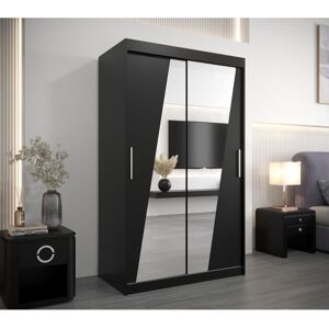 Latitude Run Aayesha 2 Door Manufactured Wood Wardrobe Black 200 H x 120 W x 62 D cm Latitude Run Aayesha 2 Door Manufactured Wood Wardrobe Black 200 H x 120 W x 62 D cm