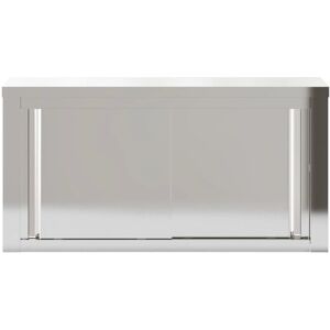 Rebrilliant Callison Silver Stainless Steel Accent Cabinet Silver 92cm H x 46cm W x 40cm D Rebrilliant Callison Silver Stainless Steel Accent Cabinet Silver 92cm H x 46cm W x 40cm D