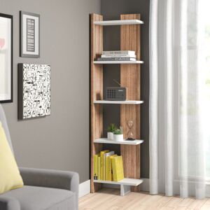 Zipcode Design 170cm H x 45cm W x 22.cm D Alice Corner Bookcase Bookshelf Shelving Unit White/Teak 170.18cm H X 45.72cm W X 22.86cm D Zipcode Design 170cm H x 45cm W x 22.cm D Alice Corner Bookcase Bookshelf Shelving Unit White/Teak 170.18cm H X 45.72cm W X 22.86cm D