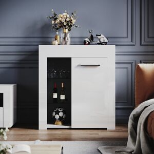 17 Stories 83*75*35cm Small Display Cabinet with RGB Colour Variations and Tempered Glass Shelves White 83cm H X 75cm W X 35cm D 17 Stories 83*75*35cm Small Display Cabinet with RGB Colour Variations and Tempered Glass Shelves White 83cm H X 75cm W X 35cm D