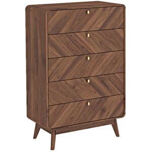 Fjørde & Co Kalmar 5 - Drawer Chest of Drawers Columbia Walnut 123cm H X 80cm W X 40cm D Fjørde & Co Kalmar 5 - Drawer Chest of Drawers Columbia Walnut 123cm H X 80cm W X 40cm D