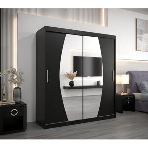 Ivy Bronx Daucourt 3 Door Sliding Wardrobe Black Matt 200cm H x 180cm W x 62cm D Ivy Bronx Daucourt 3 Door Sliding Wardrobe Black Matt 200cm H x 180cm W x 62cm D