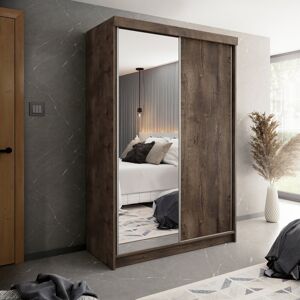 Latitude Run Modern 2 Door Sliding Wardrobe Walnut 150cm H X 200cm W X 62cm D Latitude Run Modern 2 Door Sliding Wardrobe Walnut 150cm H X 200cm W X 62cm D
