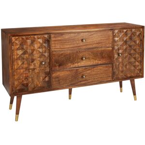 George Oliver Diamond 3 Drawer 2 Door Sideboard Medium Brown 80cm H X 140cm W X 39cm D George Oliver Diamond 3 Drawer 2 Door Sideboard Medium Brown 80cm H X 140cm W X 39cm D