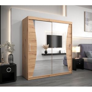 Brayden Studio Avelle 2 Door Wardrobe Artisan Oak 200cm H X 180cm W X 62cm D Brayden Studio Avelle 2 Door Wardrobe Artisan Oak 200cm H X 180cm W X 62cm D