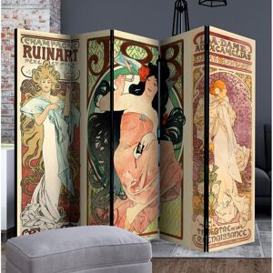 Ebern Designs Havell 5 Panel Room Divider Beige;Orange 172cm H X 225cm W X 3cm D Ebern Designs Havell 5 Panel Room Divider Beige;Orange 172cm H X 225cm W X 3cm D