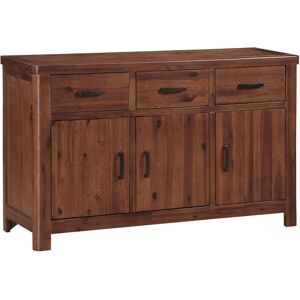 Gracie Oaks Oruada 3 Door 3 Drawer Acacia Sideboard Dark Brown 80cm H X 135cm W X 42cm D Gracie Oaks Oruada 3 Door 3 Drawer Acacia Sideboard Dark Brown 80cm H X 135cm W X 42cm D